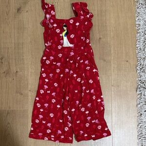 Disney Mulan Red Floral Kids Romper
